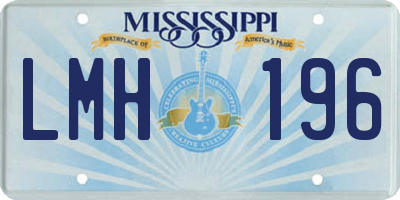 MS license plate LMH196