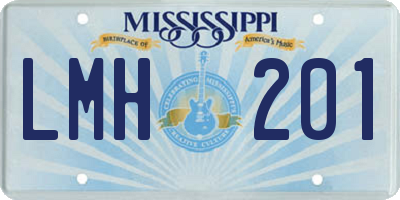 MS license plate LMH201