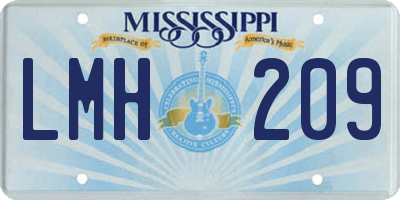 MS license plate LMH209