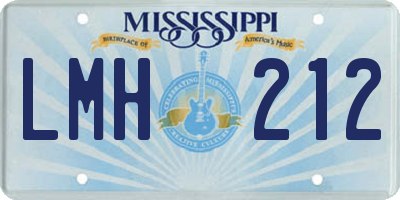 MS license plate LMH212