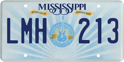 MS license plate LMH213