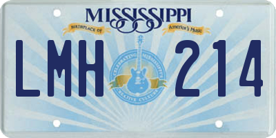 MS license plate LMH214