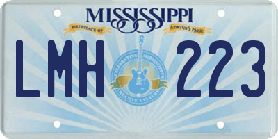 MS license plate LMH223