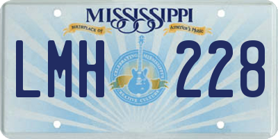 MS license plate LMH228