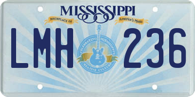 MS license plate LMH236
