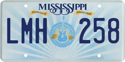 MS license plate LMH258