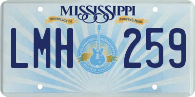MS license plate LMH259