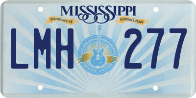 MS license plate LMH277