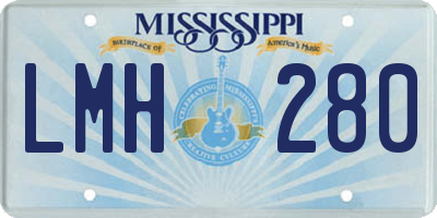MS license plate LMH280
