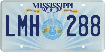 MS license plate LMH288