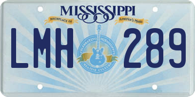 MS license plate LMH289