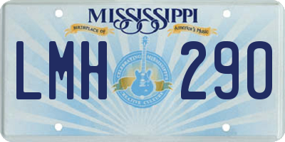 MS license plate LMH290