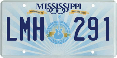MS license plate LMH291
