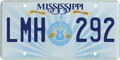 MS license plate LMH292