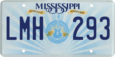 MS license plate LMH293