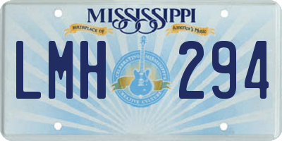 MS license plate LMH294