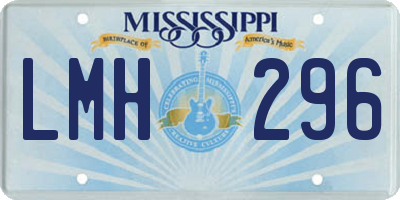 MS license plate LMH296