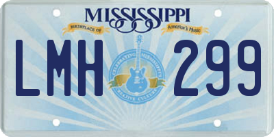 MS license plate LMH299
