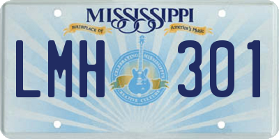 MS license plate LMH301