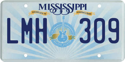 MS license plate LMH309