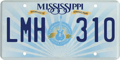 MS license plate LMH310