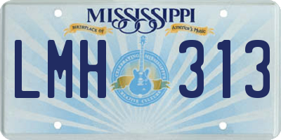 MS license plate LMH313