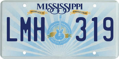 MS license plate LMH319