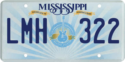 MS license plate LMH322