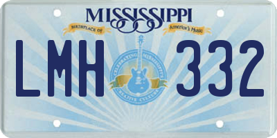 MS license plate LMH332