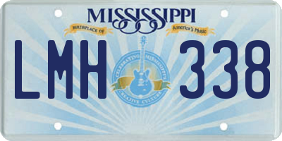 MS license plate LMH338