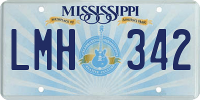 MS license plate LMH342