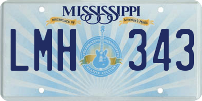 MS license plate LMH343