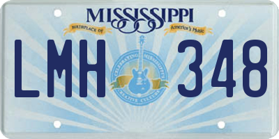 MS license plate LMH348