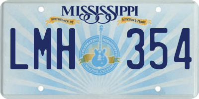 MS license plate LMH354