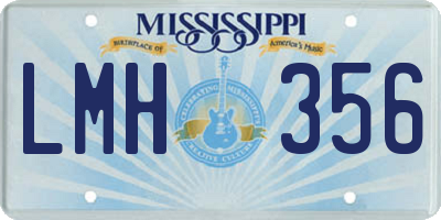 MS license plate LMH356
