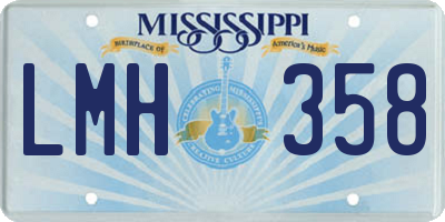 MS license plate LMH358