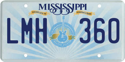 MS license plate LMH360