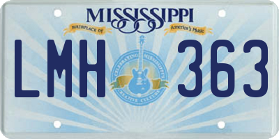 MS license plate LMH363