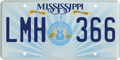 MS license plate LMH366
