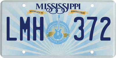 MS license plate LMH372