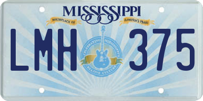 MS license plate LMH375