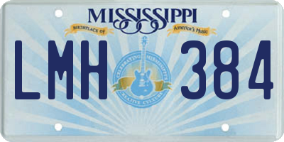 MS license plate LMH384