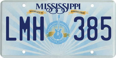 MS license plate LMH385