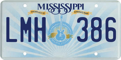 MS license plate LMH386