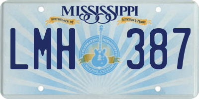 MS license plate LMH387