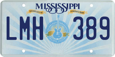 MS license plate LMH389