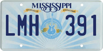 MS license plate LMH391