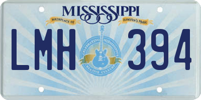 MS license plate LMH394