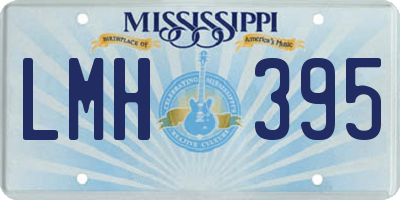 MS license plate LMH395