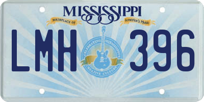 MS license plate LMH396